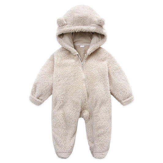 Baby Fleece Winter Coat Baby Fleece Footie Snowsuit Winter Bunting Onesie Cartoon Warm Hooded Romper Jumpsuit Outfits for Girls Boys