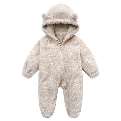 Baby Fleece Winter Coat Baby Fleece Footie Snowsuit Winter Bunting Onesie Cartoon Warm Hooded Romper Jumpsuit Outfits for Girls Boys