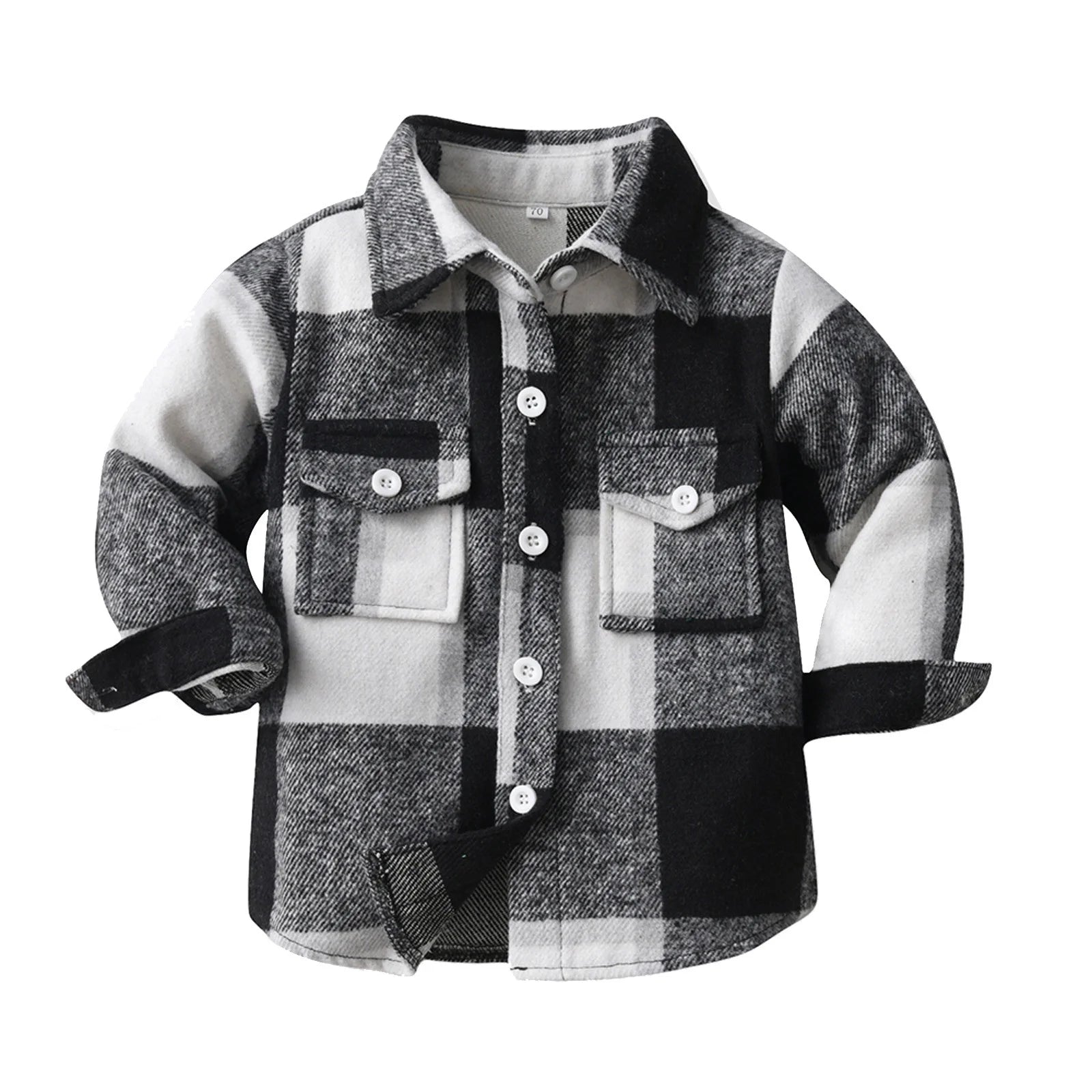 Toddler Kids Baby Boys Flannel Plaid Shirt Long Sleeve Lapel Button down Tops Coat Jacket Outfits Fall Winter Clothes