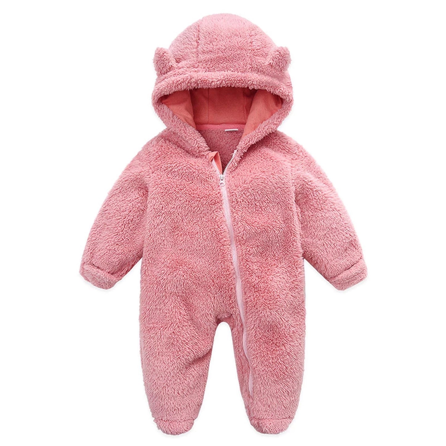 Baby Fleece Winter Coat Baby Fleece Footie Snowsuit Winter Bunting Onesie Cartoon Warm Hooded Romper Jumpsuit Outfits for Girls Boys