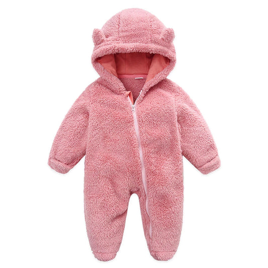 Baby Fleece Winter Coat Baby Fleece Footie Snowsuit Winter Bunting Onesie Cartoon Warm Hooded Romper Jumpsuit Outfits for Girls Boys