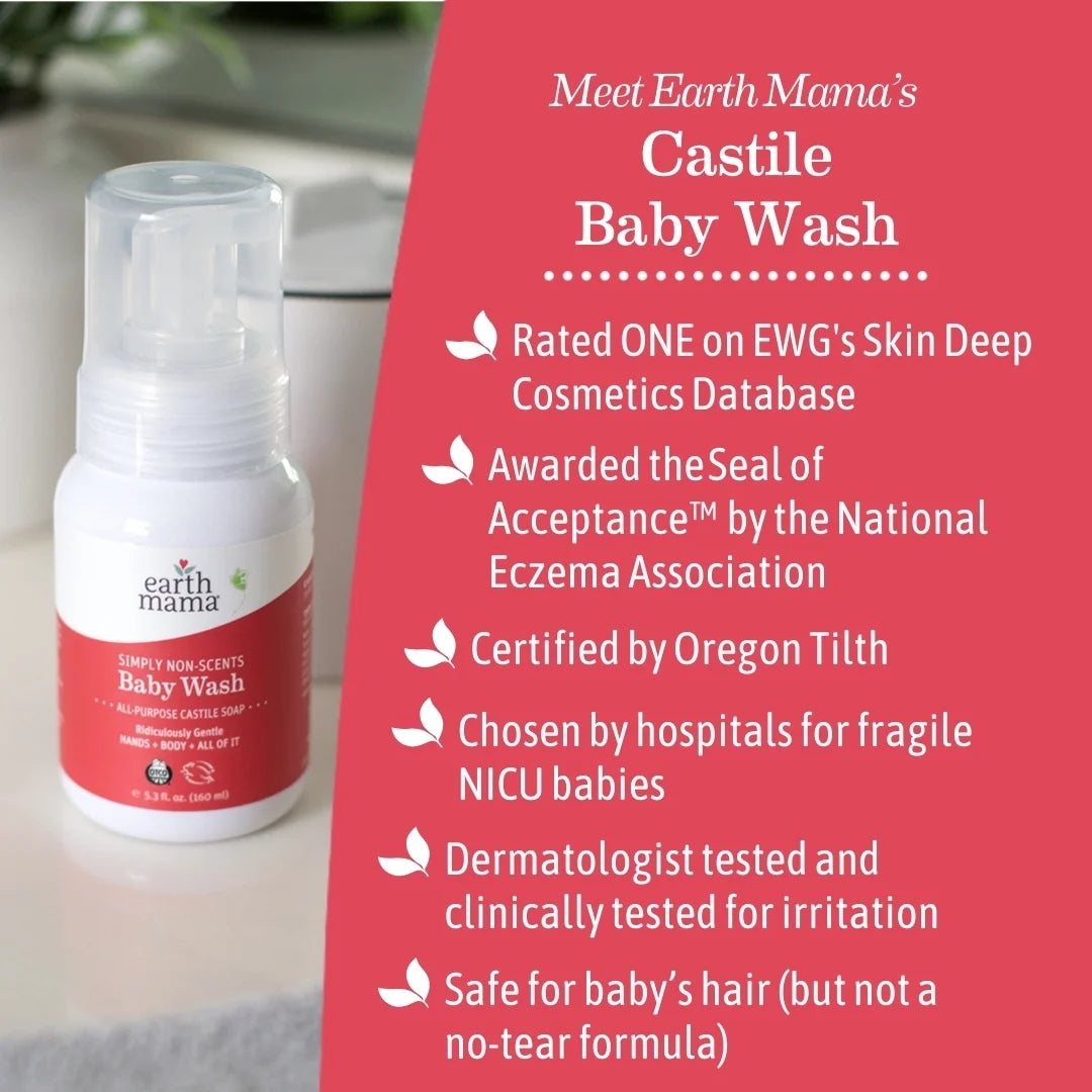 Organics Simply Non-Scents Baby Wash, Unscented, Sensitive Skin, Newborn & Child, 5.3Oz