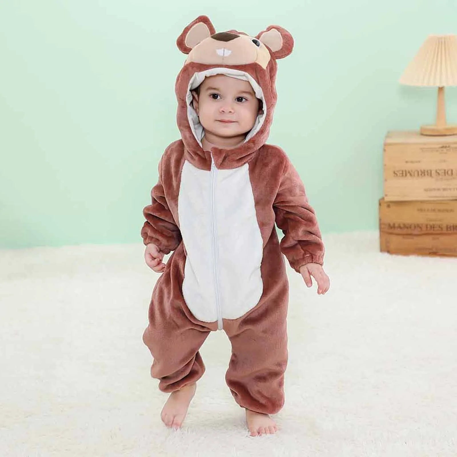 Baby Pajamas Autumn Winter Infant Toddler Kids Unisex Child Pajama Plush Onesize One-Piece Sloth Animal Costume on Clearance