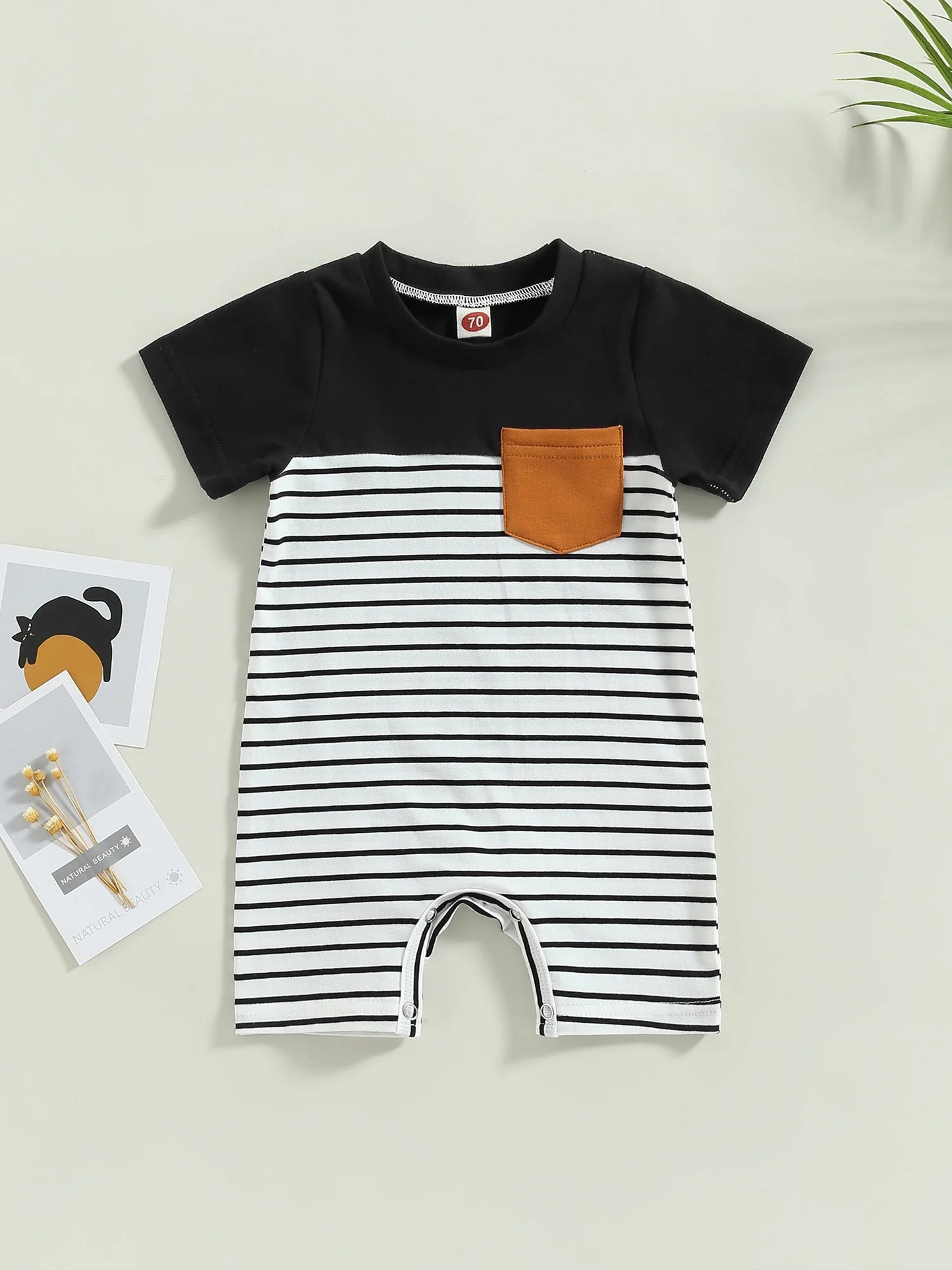 Baby Boy Romper Newborn Infant Summer Clothes 3 6 12 18 Months Short Sleeve Striped Jumpsuit Playsuit Bodysuit