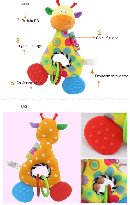 Toddler Baby Toys Kids Toys Newborn Baby Infant Animal Soft Rattles Teether Hanging Bell Plush Bebe Toys Christmas Gifts for Boys Girls