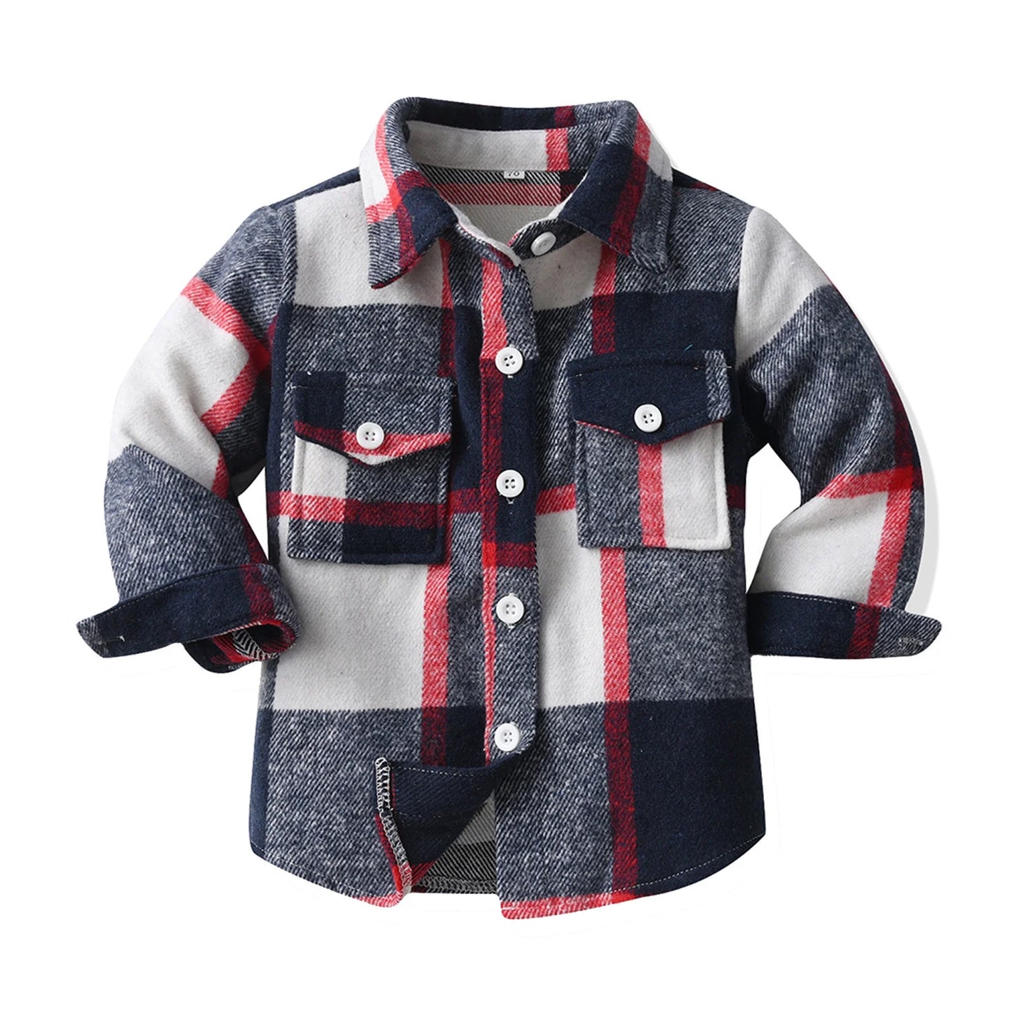 Toddler Kids Baby Boys Flannel Plaid Shirt Long Sleeve Lapel Button down Tops Coat Jacket Outfits Fall Winter Clothes