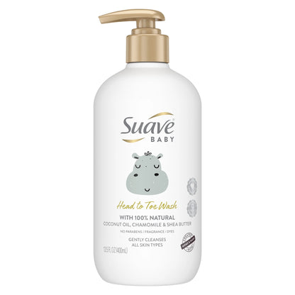 Baby Head to Toe Body Wash with Coconut Oil, Chamomile & Shea Butter, 100% Natural, Tear Free, 13.5 Oz