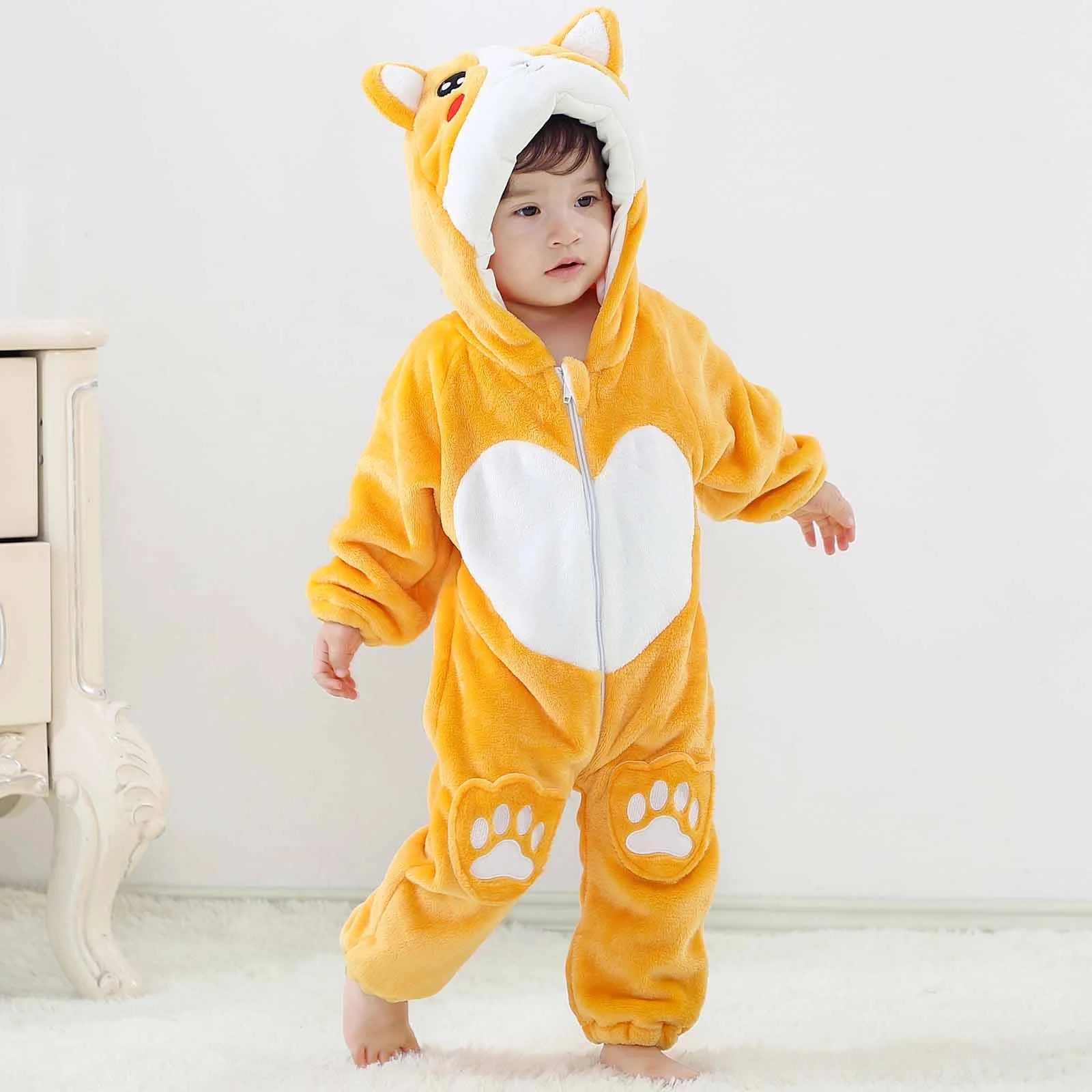 Baby Pajamas Autumn Winter Infant Toddler Kids Unisex Child Pajama Plush Onesize One-Piece Sloth Animal Costume on Clearance