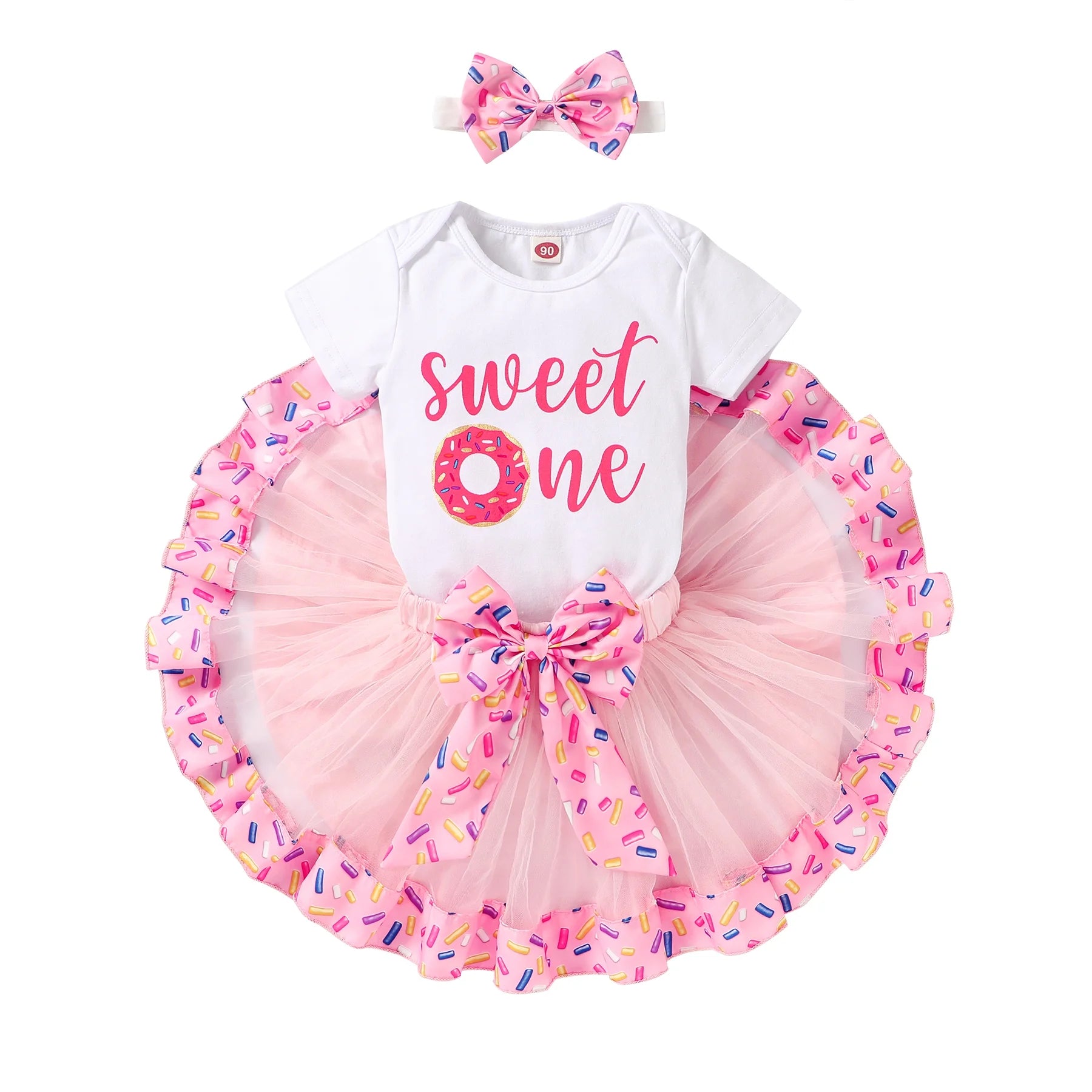 Baby Girls 1St Birthday Outfit Short Sleeve Romper Sequin Tutu Princess Skirt Clothes Set for 6-12 Months