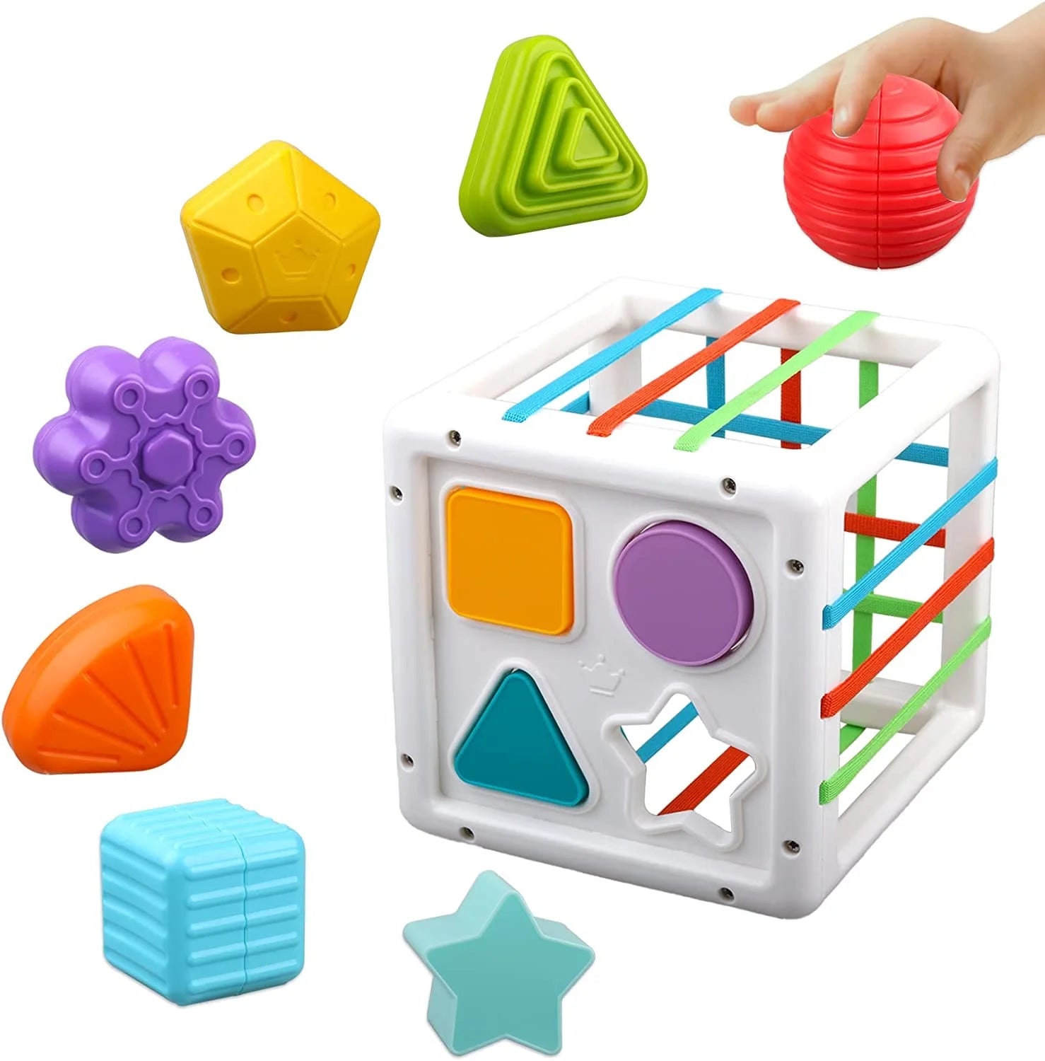 Baby Toys 6-12 Months, Shape Sorter Blocks Toy,Montessori Learning Toys for 1 Year Old Boys Girls Christmas Gift