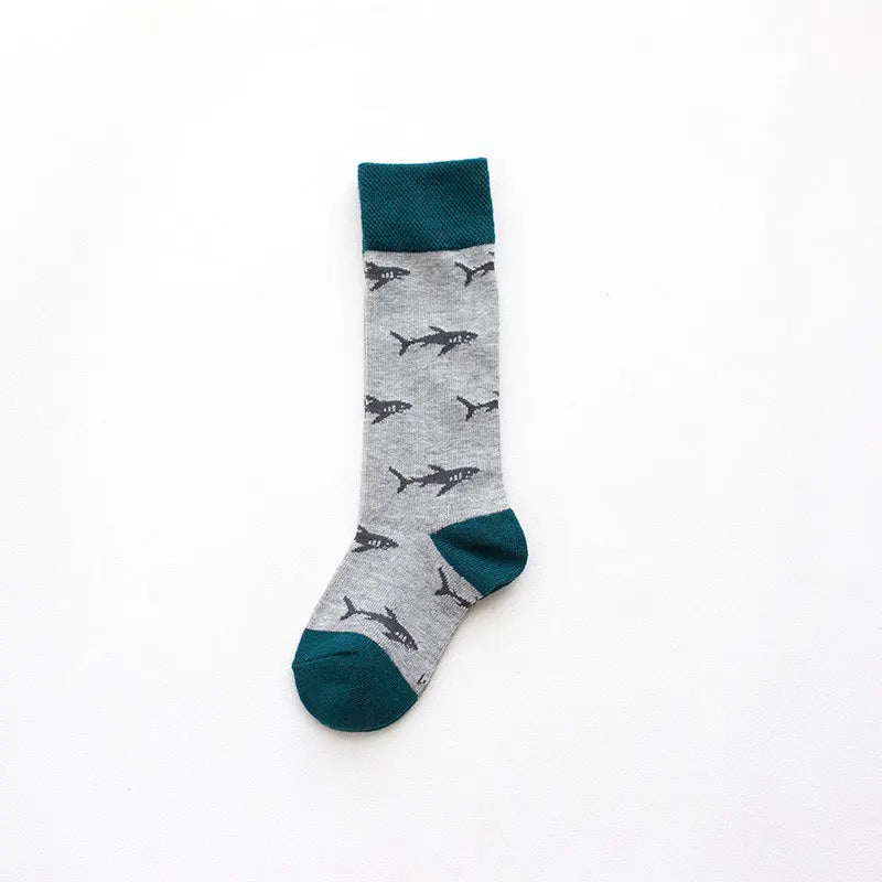 Children Cotton Socks Cartoon Animal Crocodile Dinosaur Embroidery Print Socks Boys Girls Kids Funny Colorful Footwear Fashion