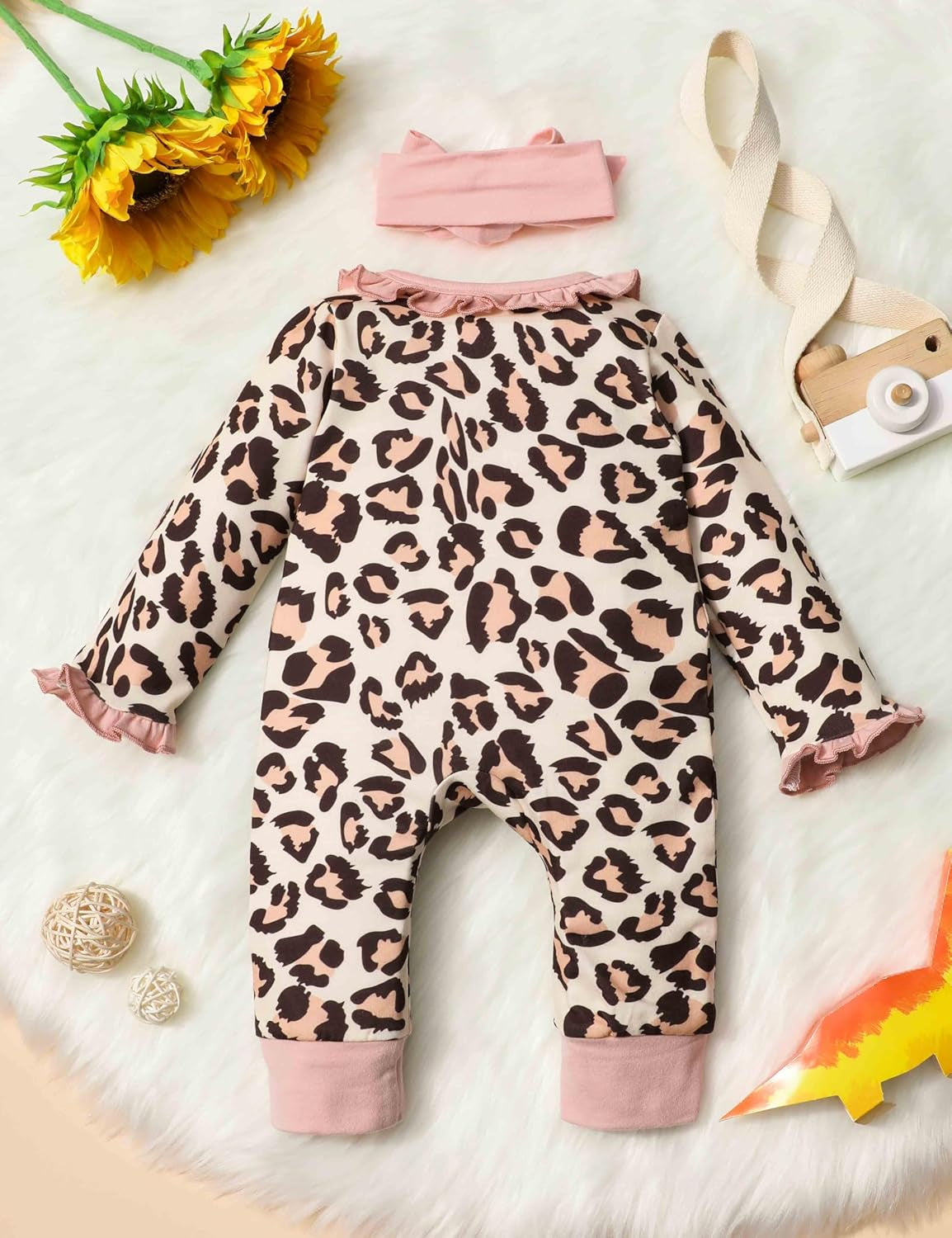 Baby Girl Clothes Cute Floral Infant Newborn Baby Clothes for Girls Letter Print Snap Baby Girl Romper Jumpsuit